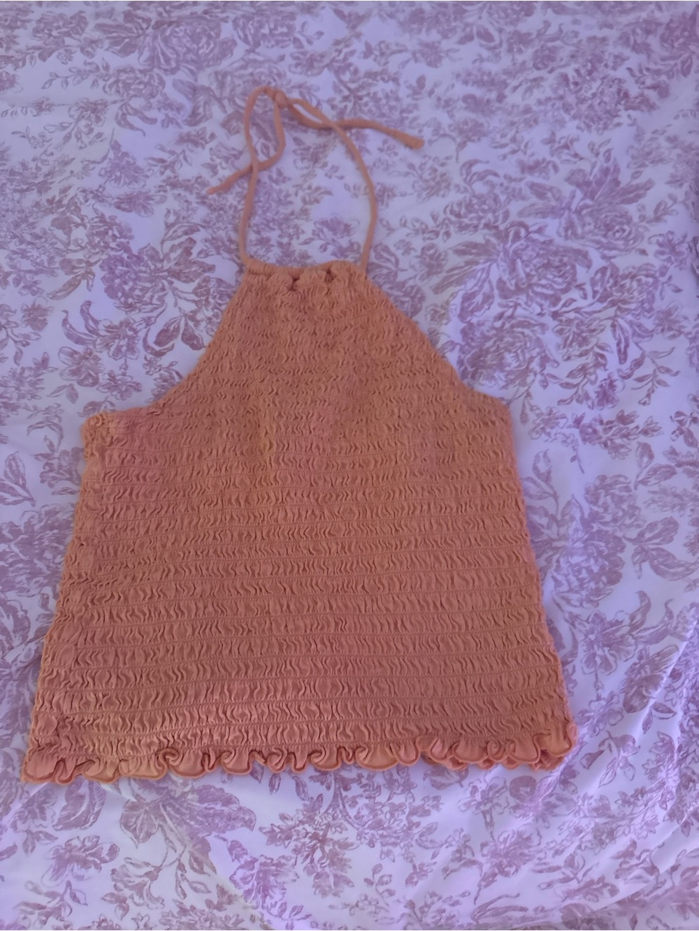 Old Navy Peach Smocked Halter Tank